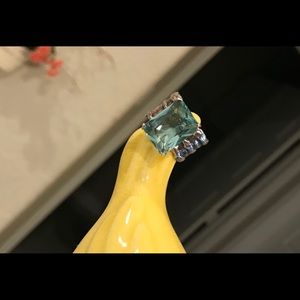 Silpada aqua ring size 9 sterling silver